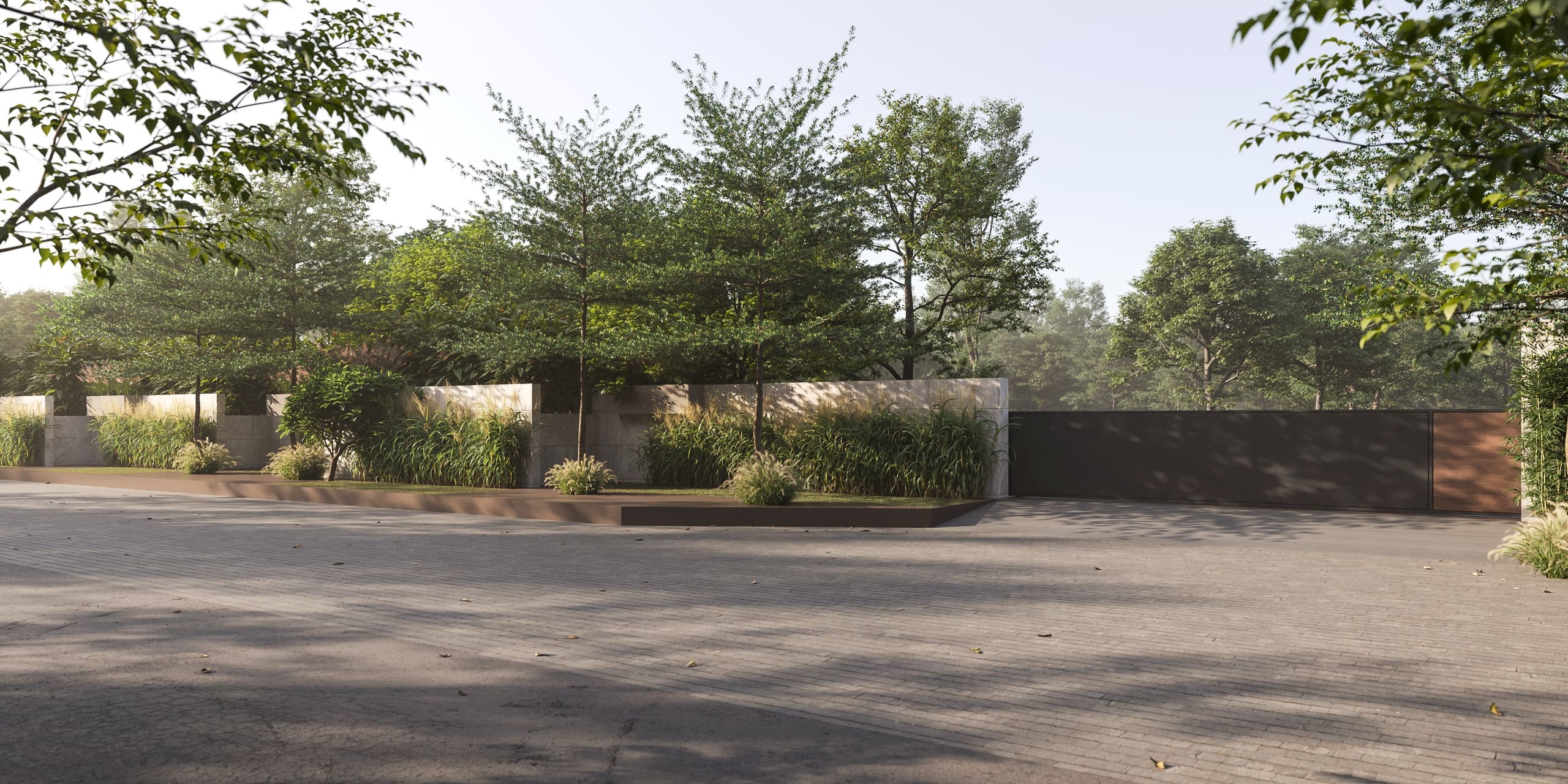 Landscaped Anahata Villas entrance
