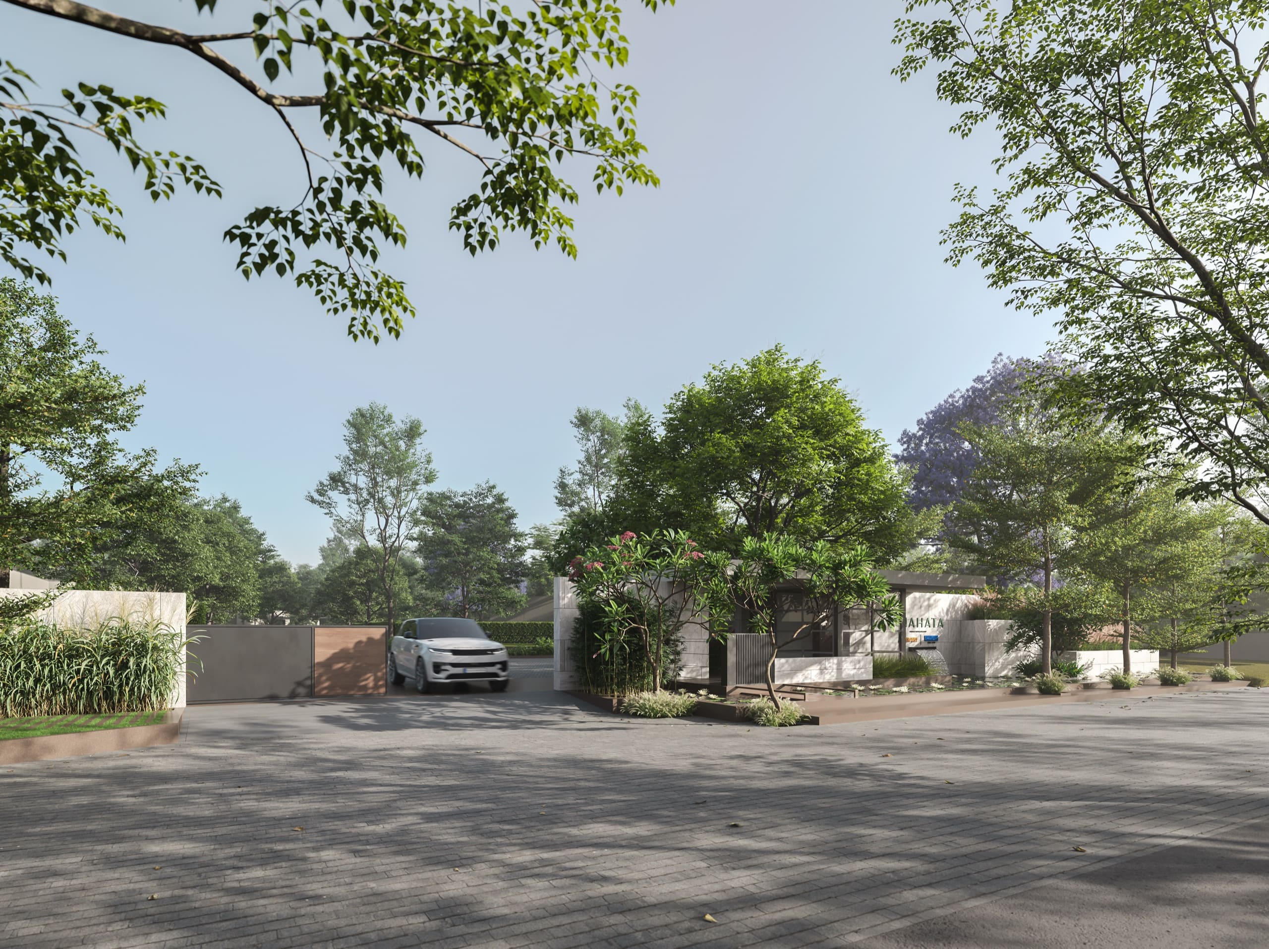 3D view of the Anahata Villas entrance