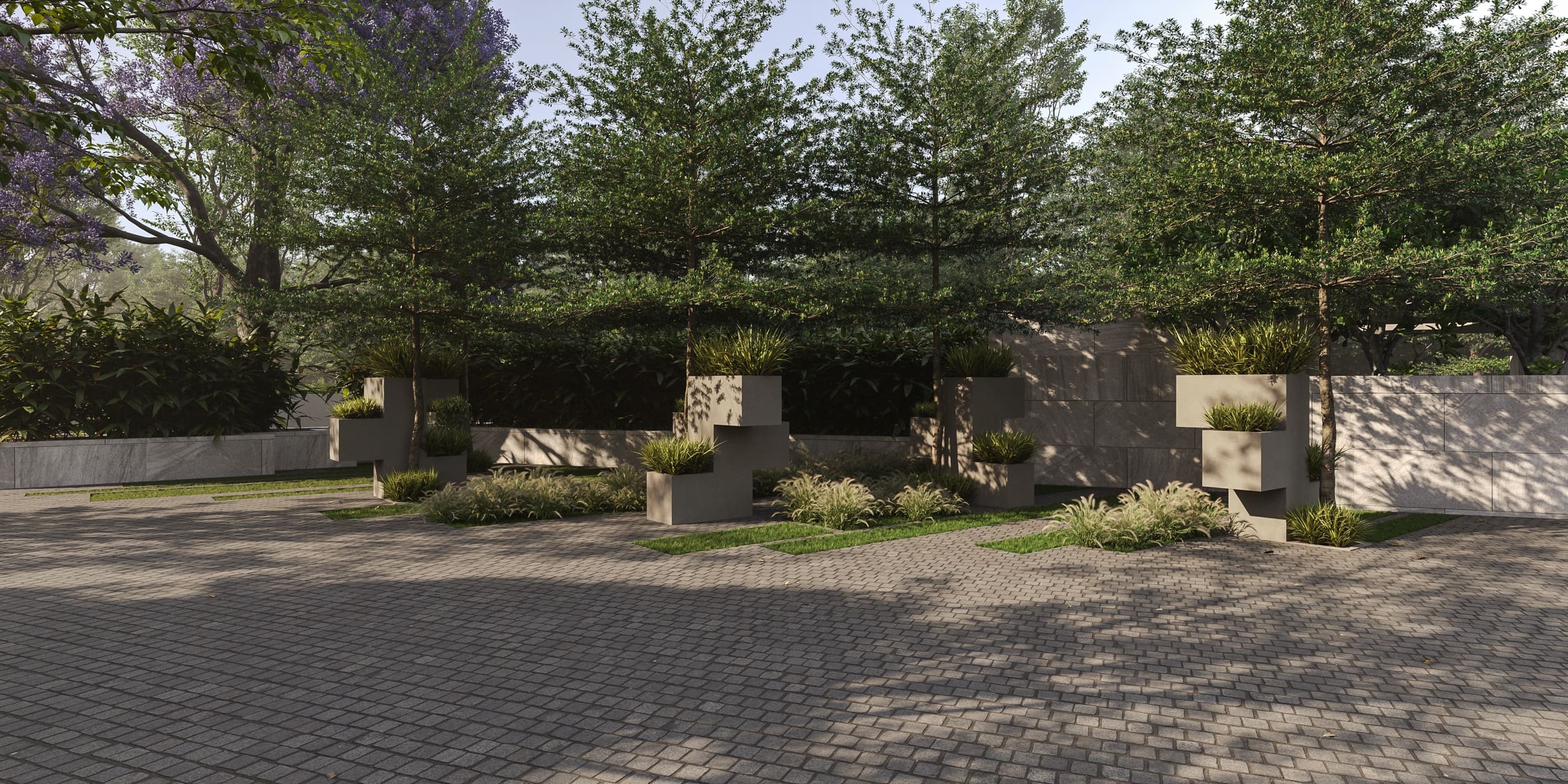 3D visual of the arrival at Anahata Villas