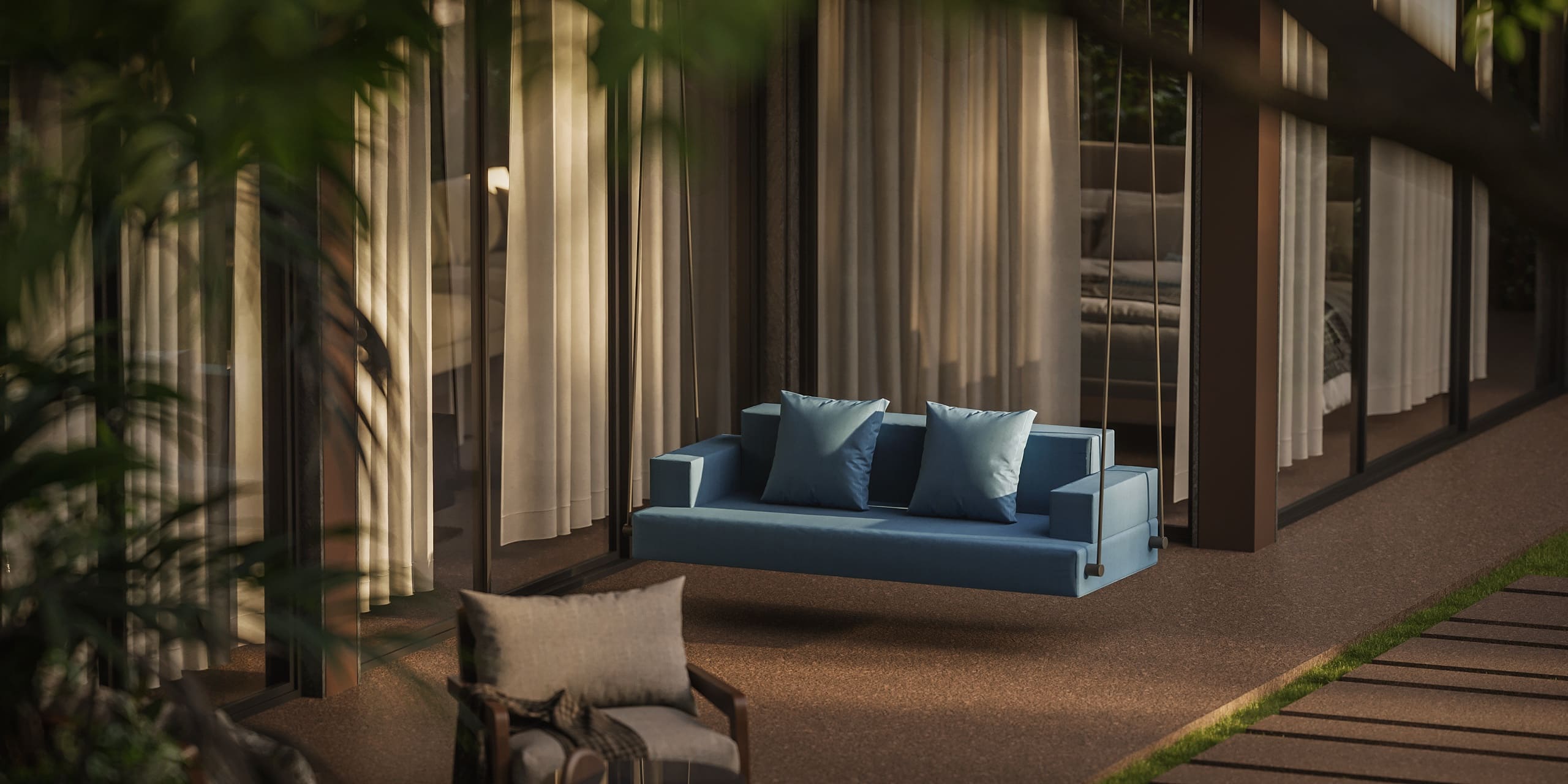 A private villa outdoor living setting at Anahata Villas